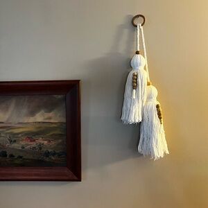 White Beaded Cap Tassels